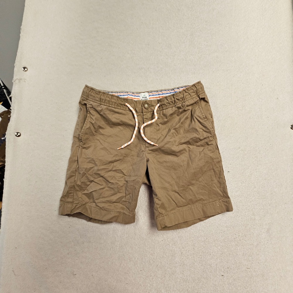 Free Planet Mens Khaki Chino Shorts Elastic Waist Drawstring Tan Size Small
